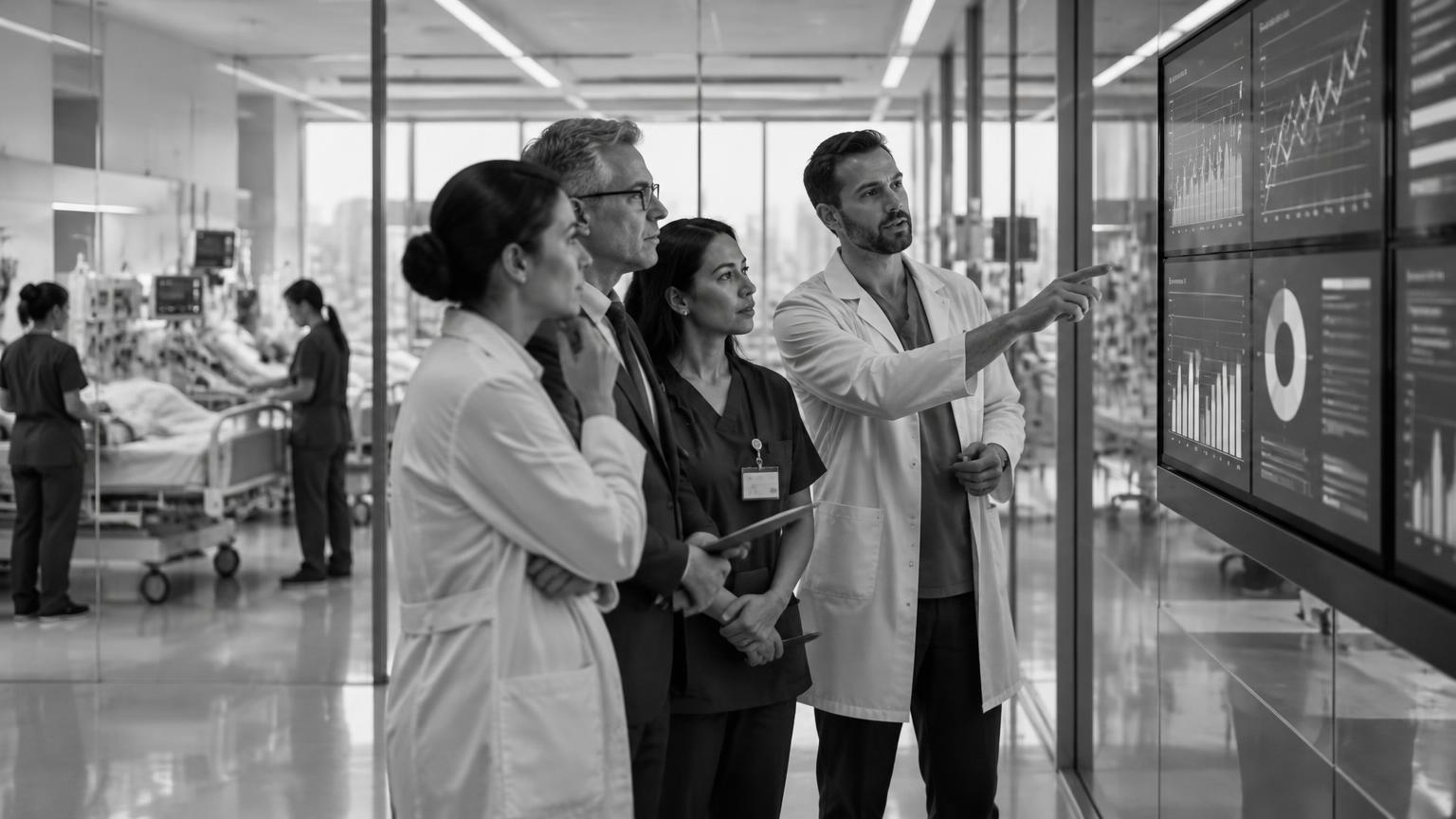 Equipo hospitalario revisa indicadores de calidad y resultados clínicos
